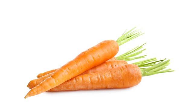 Fresh carrots isolated on white