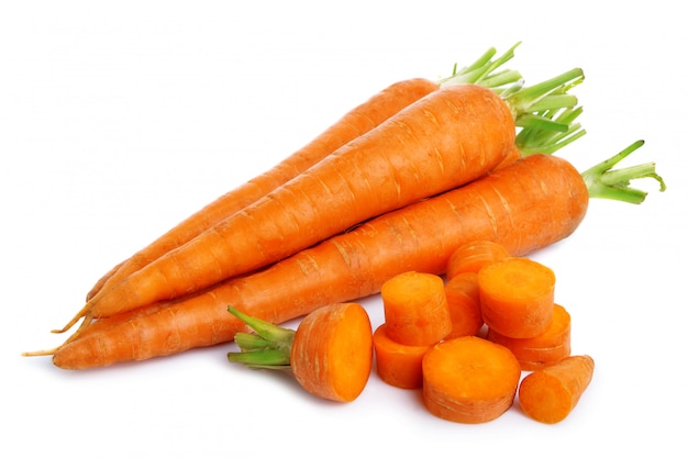 Photo fresh carrots vegatables isolated on white