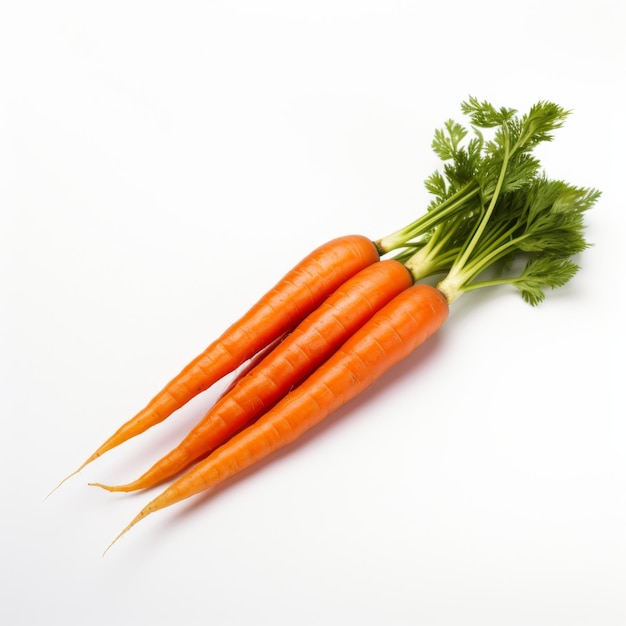 Fresh carrots on a white background Generative AI