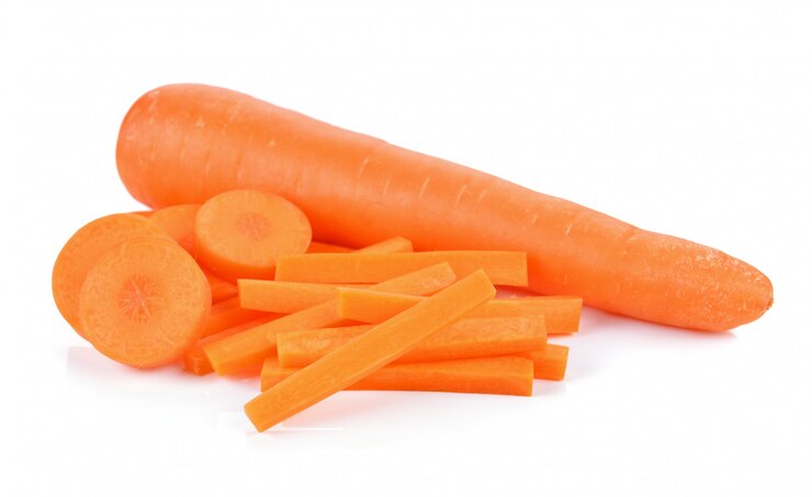 Photo fresh carrots on white background