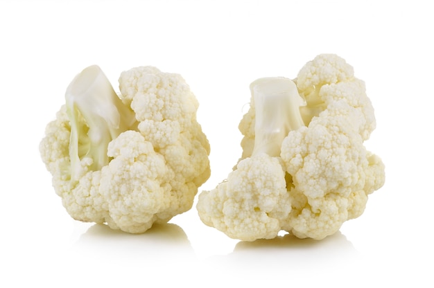 Fresh cauliflower on white background