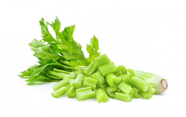 Fresh celery isolated on white