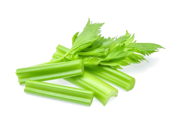 Fresh celery on white background