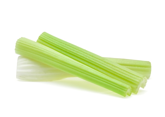 Fresh celery on white