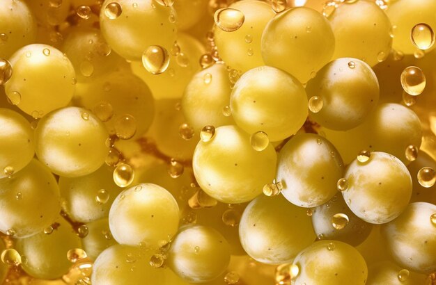 Fresh Chardonnay grapes with drops of water Generative AI