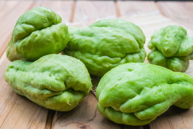 Photo fresh chayote fruit