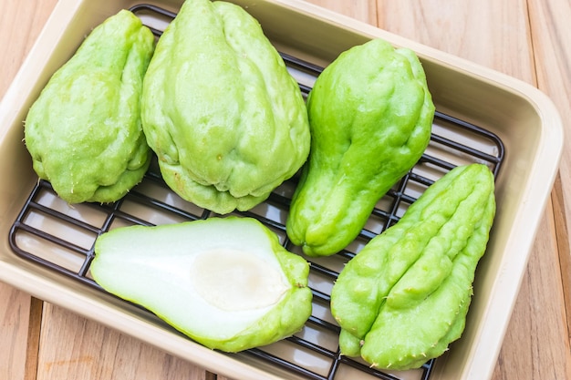 Photo fresh chayote fruit