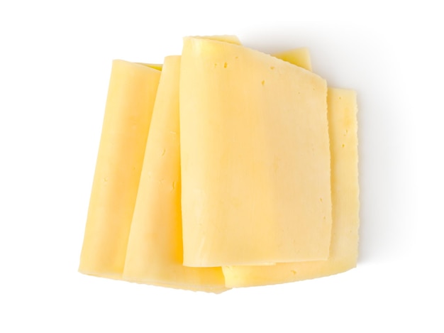 흰색 배경에 고립 된 신선한 치즈
