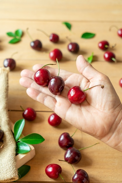 Fresh cherries on hand