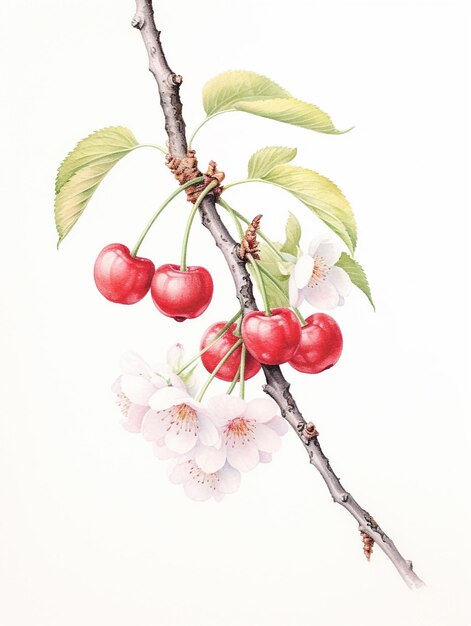 Photo fresh cherry fruits