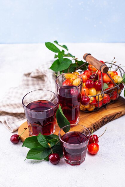 Fresh cherry juice summer drink