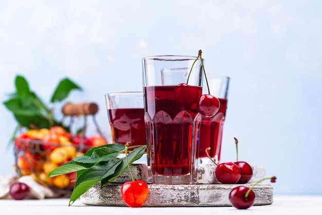 Fresh cherry juice summer drink