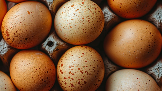 Fresh chicken eggs in carton box