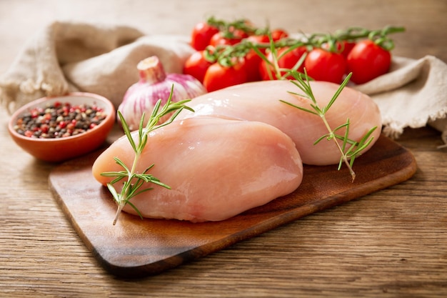 Fresh chicken fillet with rosemary