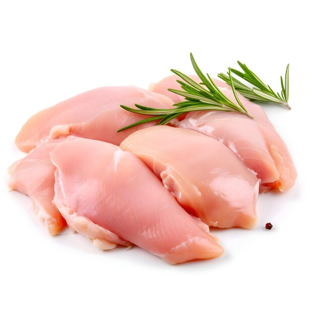 Photo fresh chicken meat on white background