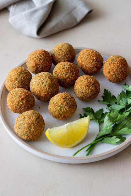 Fresh chickpea falafel. Healthy eating. Vegetarian food.