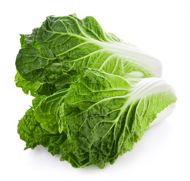 Fresh chinese cabbage on a white background