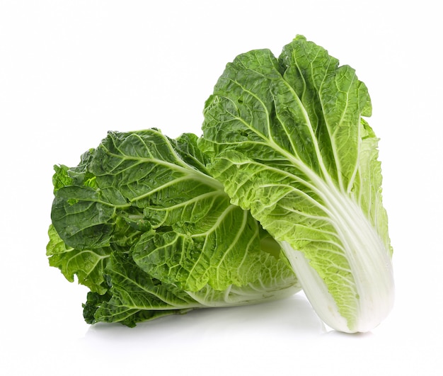 Fresh chinese cabbage on a white background