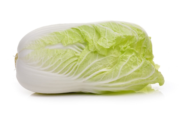 Fresh chinese cabbage on a white