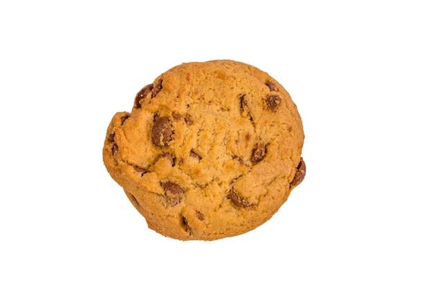 Fresh chocolate chip cookie isolated on a white background