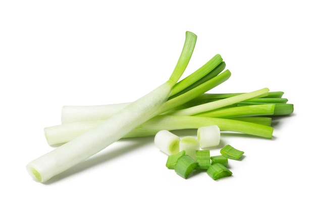 Fresh chopped green onion isolated