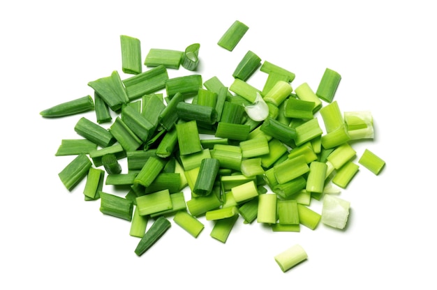 Fresh chopped green onion isolated