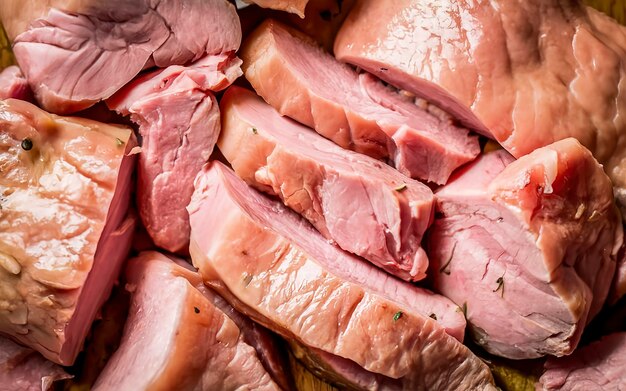 Fresh chopped raw pork Macro background