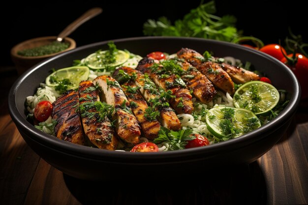 Fresh Cilantro Lime Chicken Zoodle Bowl