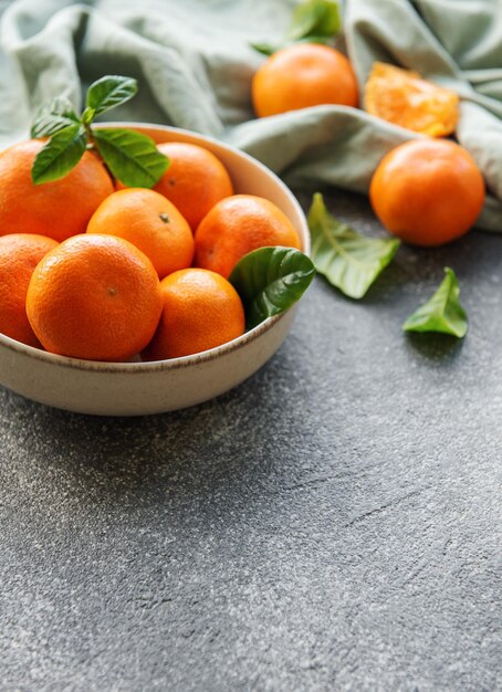 Fresh citrus fruits tangerines oranges