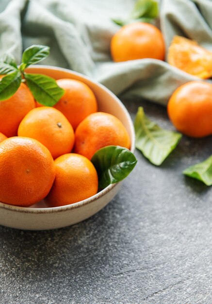 Fresh citrus fruits tangerines oranges