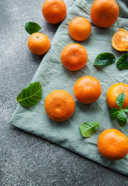 Fresh citrus fruits tangerines oranges