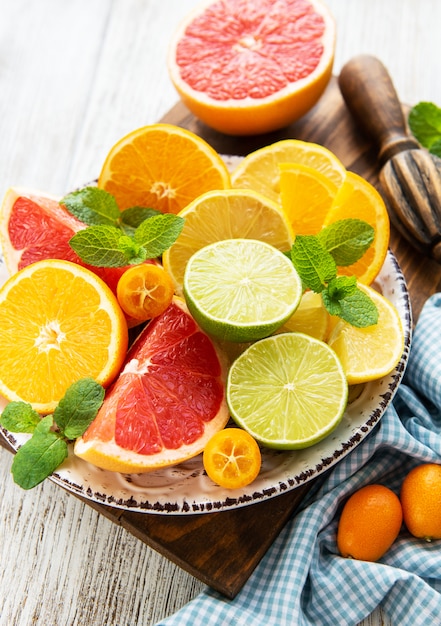 Fresh citrus fruits