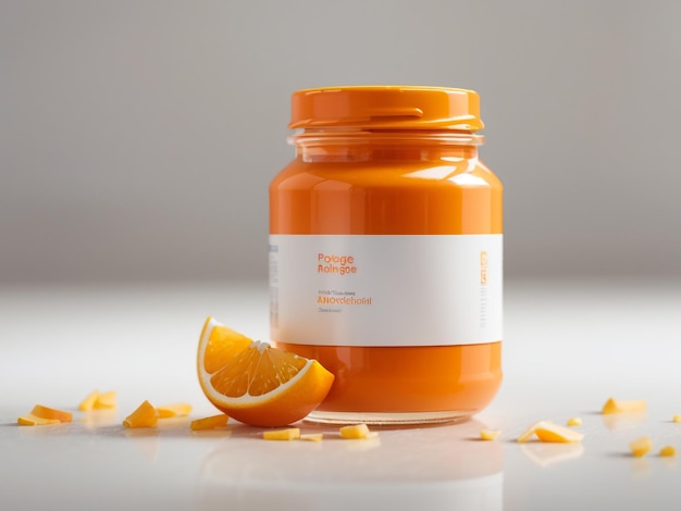 Fresh Citrus Vibes Plain Orange Mockup-sjabloon met meerdere weergaven