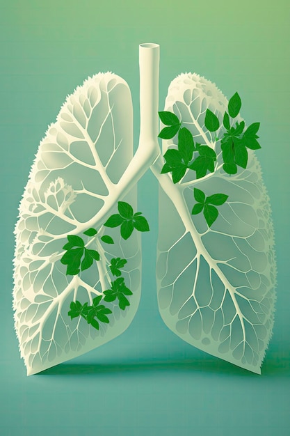 Fresh and Clean Lungs on a Soft Green Background