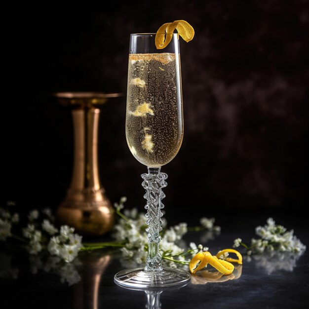 fresh cocktail with flowers