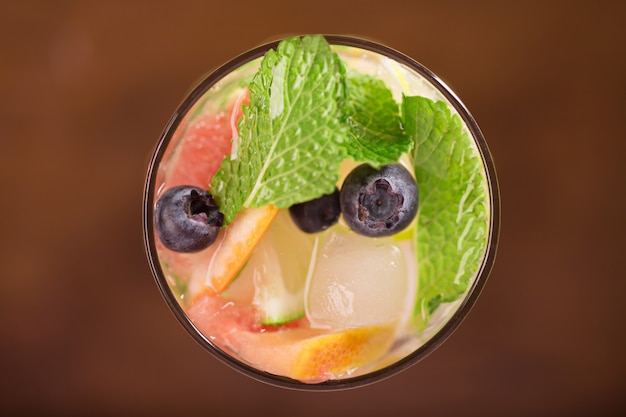 Fresh cocktail with mint, grapefruit