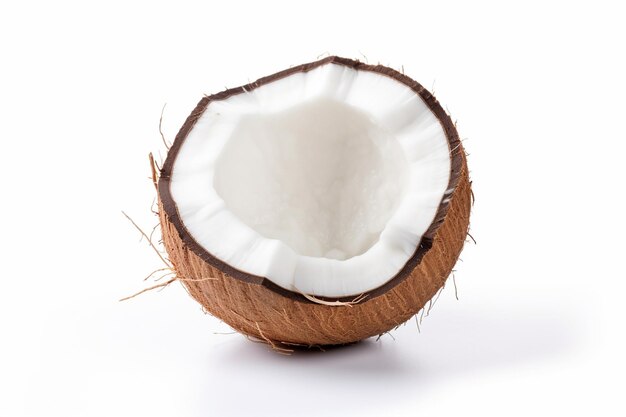 Photo fresh coconut mellow delicious perfect cut isolated on white