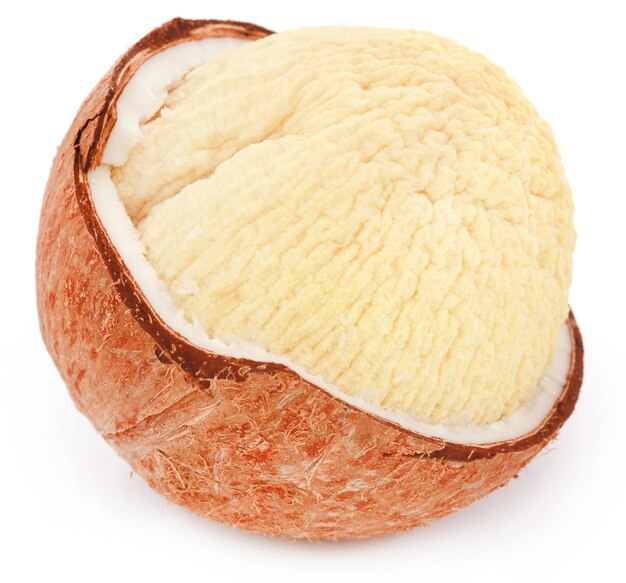 Fresh coconut over white background