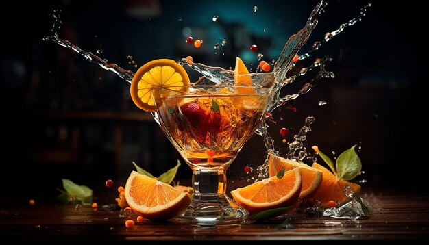 Fresh coctail advertisement photoshoot Colorful professional concept