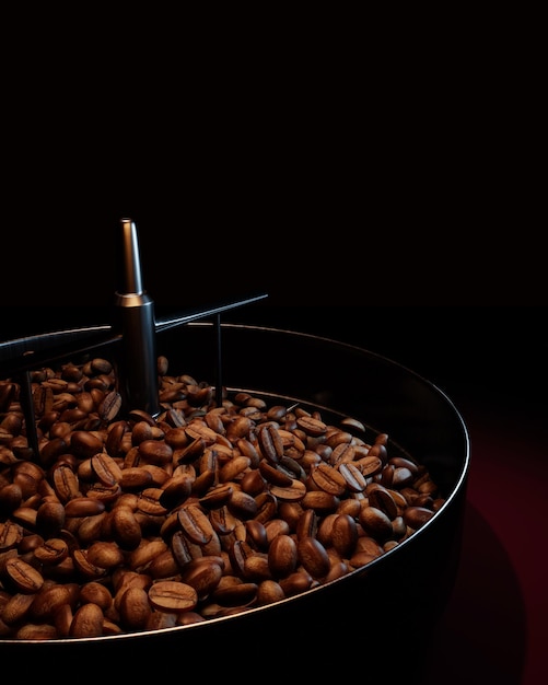 Fresh coffee beans on a roaster oven To dry or roast coffee beans