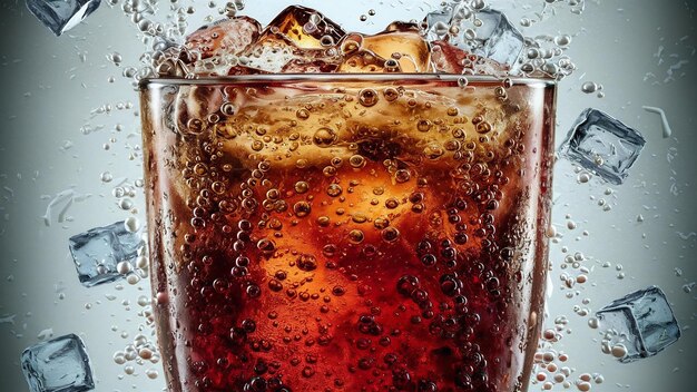 Fresh cola drink with ice