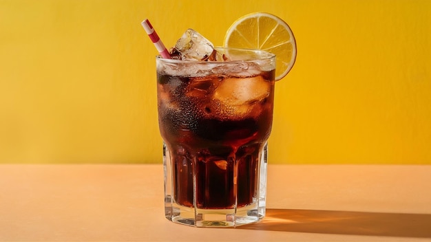 Fresh cola drink with ice