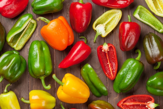 Fresh colorful bell peppers