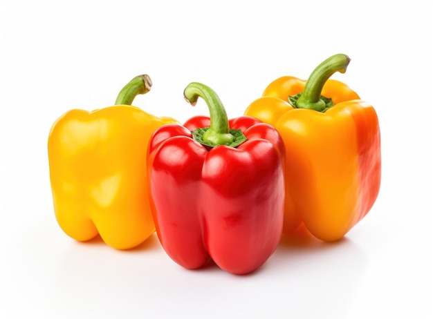 fresh and colorful capsicum on white background