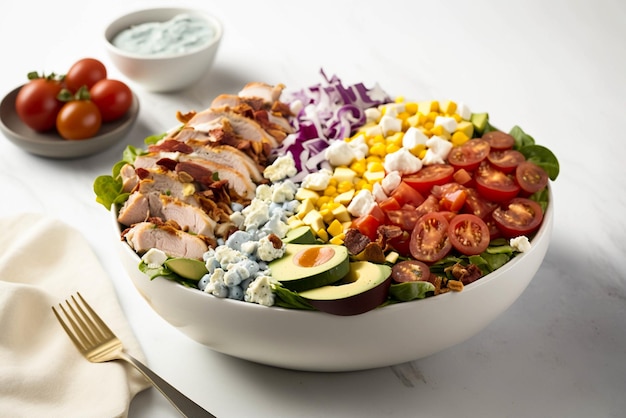 Fresh and Colorful Cobb Salad Food Photography