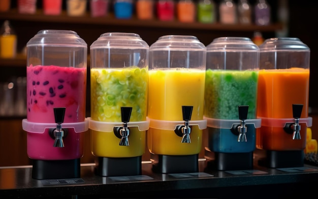 Fresh Colorful Juices Smoothie