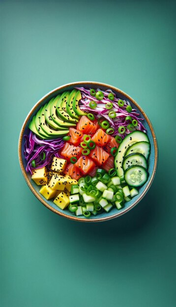 Fresh and Colorful Poke Bowl Delight