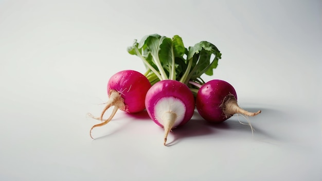 Fresh colorful radishes on a table