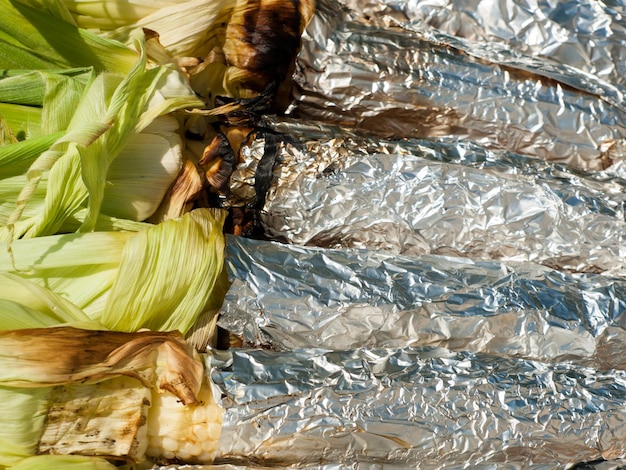 Fresh corn on the grill.