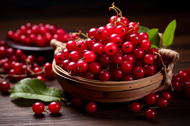 Fresh Cranberry fruits Ripe Cranberrys on wooden background